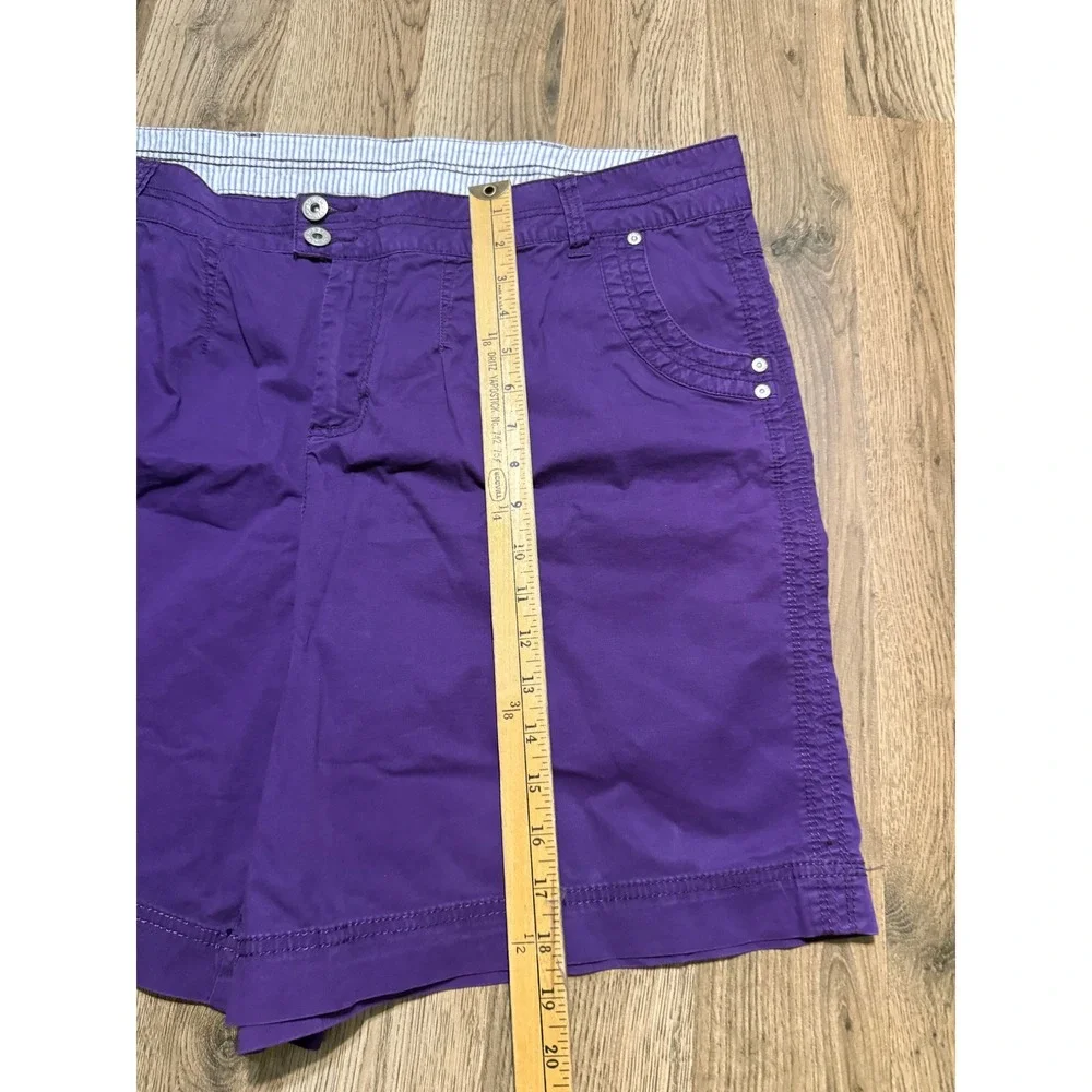 Just My Size Shorts Women Size 20W Purple Crown Jewel Pockets Stretch Casual